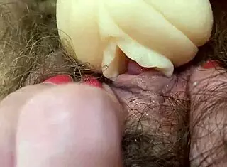 Hardcore solo masturbation with big clit and hairy pussy dripping wet