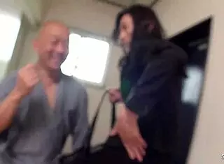 Look at this slim Japanese mature with big silicon tits in raw creampie!