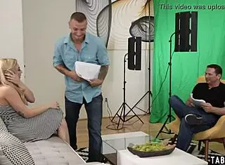 Blonde Actress Dahlia Sky Double Penetrated In Doggystyle And Anal Fucking At The Wrong Casting Audition