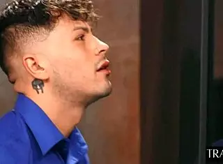 two transsexual women engage with guy - natalie mars