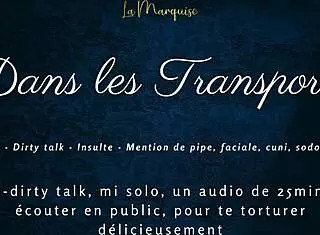 What dirty talk in French during public tease and anal action?