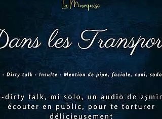 What dirty talk in French during public tease and anal action?