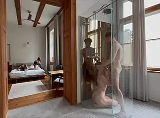 naughty blondes get horny in group suck fest