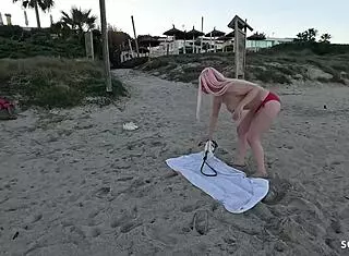 german curvy babe picked up for anal and dp by old guy at beach
