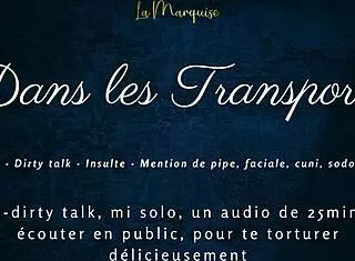What dirty talk in French during public tease and anal action?