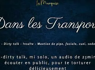 What dirty talk in French during public tease and anal action?