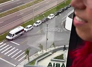 Want to see her sucking my tits in the shop?