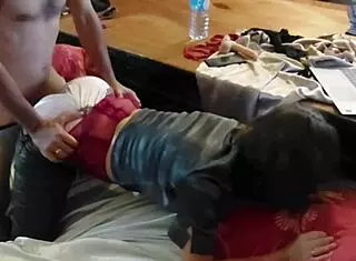 french amateur in satin lingerie gets doggystyle fuck with blowjob and rimjob