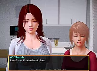 My new family plays games together.