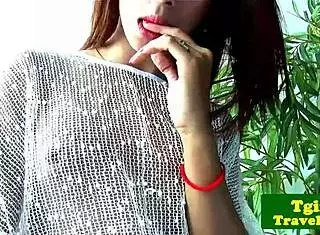 Cambodian Ladyboy Nit Enjoys Solo Play