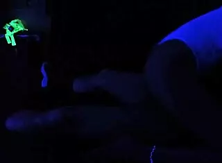 Carrie b in blacklight sex with choking and deepthroat 😈