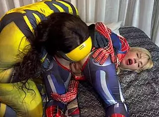 Wolverine and Spider-Woman can't stop licking and cumming!