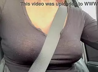 I'm Artemisia Love, showing off my big Italian tits while driving.