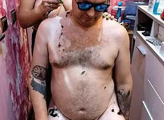 Barber Babe Showcases Her Perfect Natural Tits In The Shop