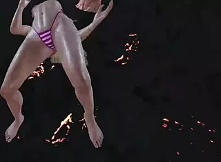 I play with Lili's big tits in bikini during the game. Tormenting her boobs and teasing her body