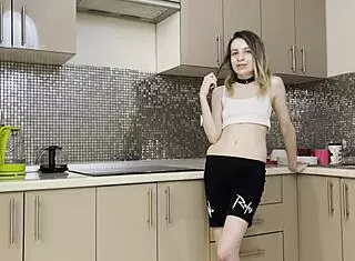 stepsisters getting rough anal in kitchen by brother's friend 😏