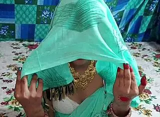 Father-in-law calls daughter-in-law to the room. She grabs his dick in surprise, speaking in clear Hindi.