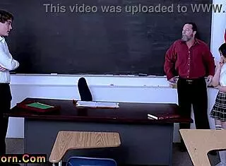 Teacher caught fucking girlfriend leads to intense threesome in classroom
