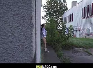 Public Masturbator Teases with Deepthroat Skills in Car Scene.