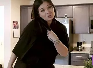 Did you see Stepmom London Rose masturbating in the kitchen?