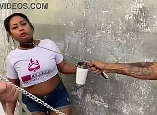 Walking Girls With Collars In Sao Paulo Center Exhibitionism On The Street