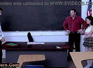 Teacher caught fucking girlfriend leads to intense threesome in classroom