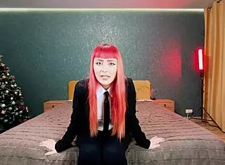 Femdom Makima seduces you in roleplay, leading to a tight pussy creampie! 😈