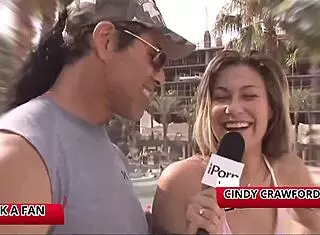 Cindy Crawford tackles a huge shaft and gets completely dominated.