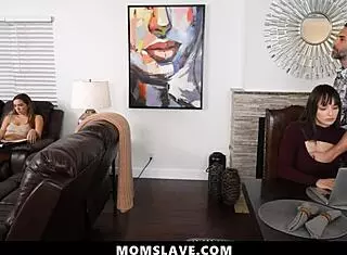 why does this unemployed daddy freeuse his wife and stepdaughter at work?