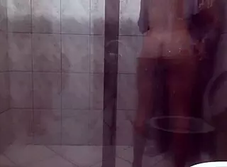 Big Couple Has Sex In Bathroom With Monster Cock.