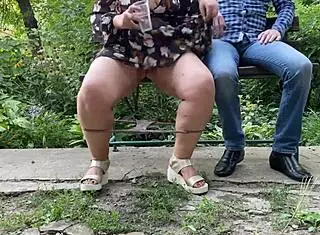 Hot nectar from my mother-in-law's pussy right outside 😏🍯