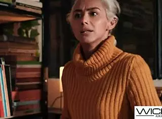 Super hot blonde model strips and fucks in doggystyle position