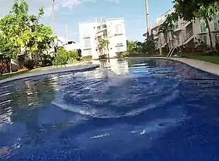 first to the pool then fucking that big tit ass so delicious