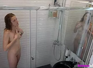 Stepdaughter Fingers Her Tight Shaved Pussy On Hidden Cam