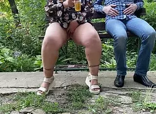 Hot nectar from my mother-in-law's pussy right outside 😏🍯