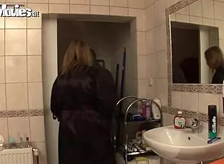German Granny Shaves Herself For The Plumber's Visit