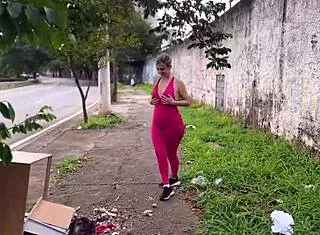 walking the streets of paulista with big natural tits and brown eyes