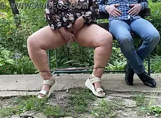 Hot nectar from my mother-in-law's pussy right outside 😏🍯