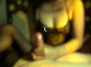 Asian Girlfriend's Handjob Play Leading to Big Cumshot