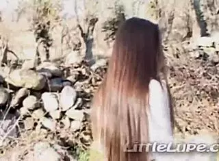 columbian teen lupe cutie teases in ripped clothes outdoor