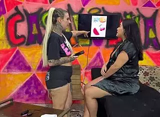 Watch this bbw woman get tattooed and sucked in the studio.