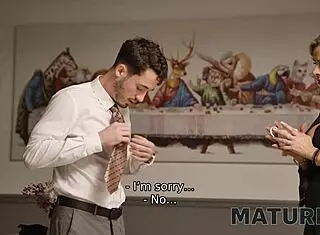 Mature European Cougar Engages In Seduction With Shaved Cunt And Big Tits During Coffee Break!