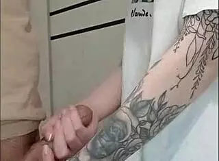 Stepmom's Friend Jerks Off Dick at House Party