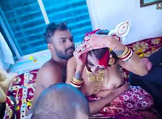 yo, check this indian wife gangbang suhagarat with four husbands!