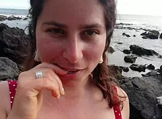 Free sex education from seductive stepmom on public beach!