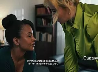 Milf dominates lesbians with buttplugs at work 😈