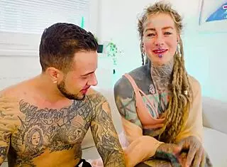 want to see this tattooed babe get stretched and gaping?