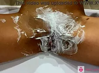 close up pussy shaving on beautiful blonde