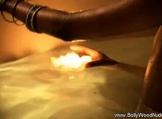 An Indian lady participates in a sacred ritual