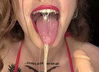 Malafalda engages in food play with banana and ass to mouth action.